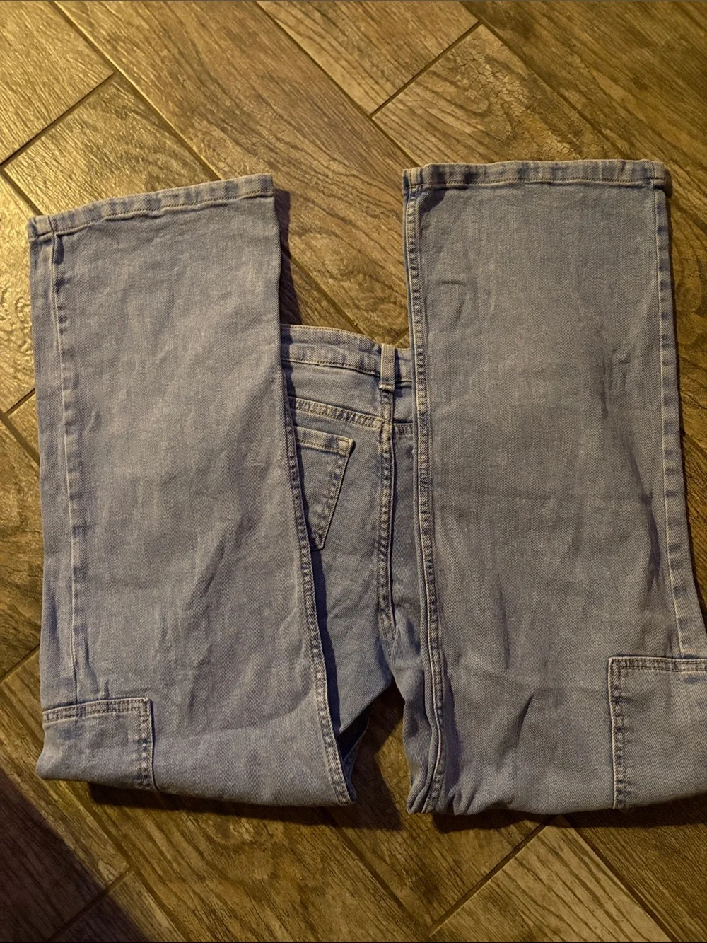 Justice Light Blue Girls Denim Jeans with Cuffed Hem